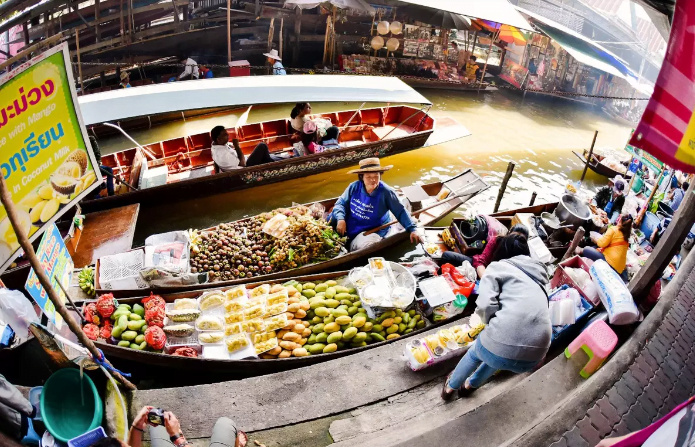 Bangkok, chợ nổi Damnoen Saduak, Du lịch nước ngoài, Thái Lan