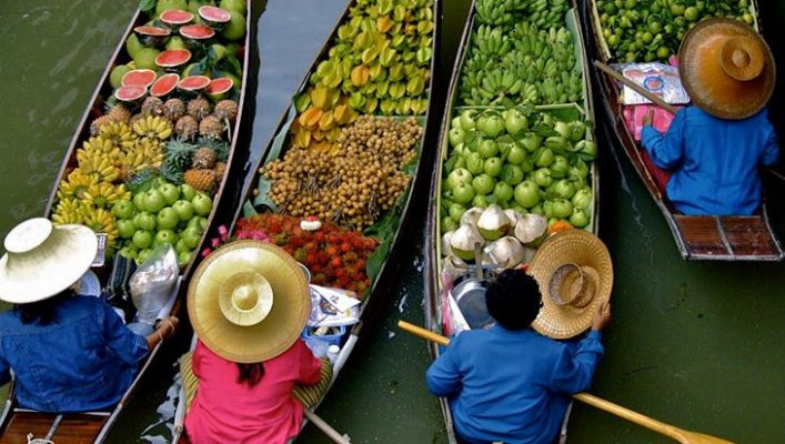 Bangkok, chợ nổi Damnoen Saduak, Du lịch nước ngoài, Thái Lan