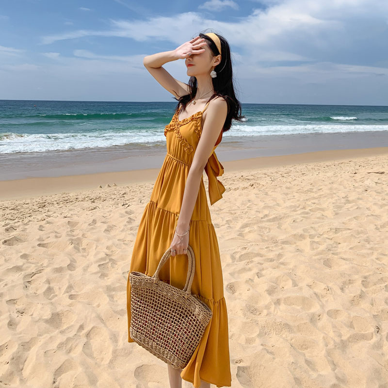 19+ Mẫu váy đầm maxi đi biển đẹp linh khi du lịch nghỉ dưỡng