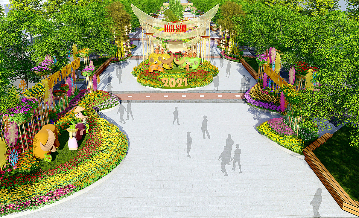 Vietnam, Tet 2021, Lunar New Year, Ox, Buffalo, Nguyen Hue pedestrian street, flower street, Saigon, HCMC
