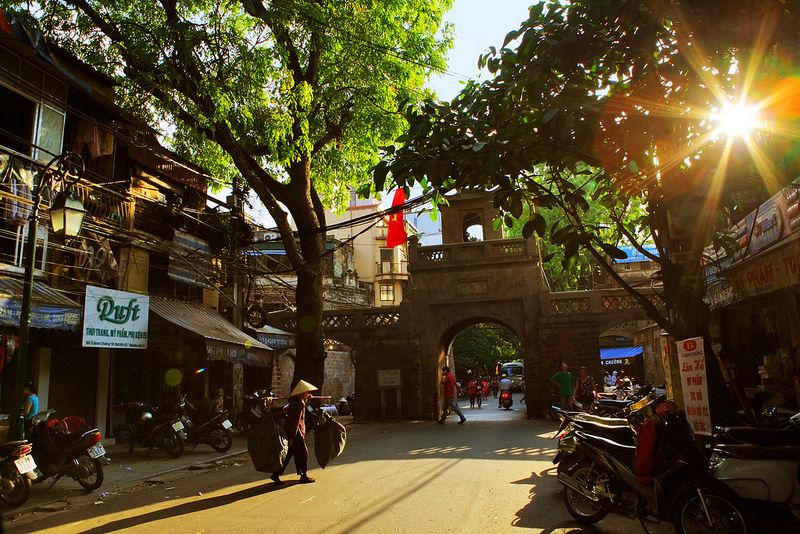 O Quan Chuong, Quan Chuong Gate, Beauty of Hanoi, Hanoi Old quarter area, ancient Hanoi city. The old man guarding Hanoi's last gate for 20 years