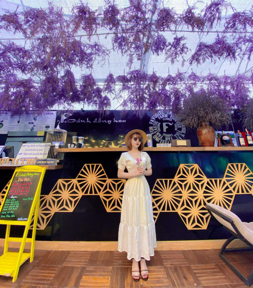 F Cánh Đồng Hoa Đà Lạt – Quán cafe cực thơ mộng với cánh đồng hoa lavender tím trải dài