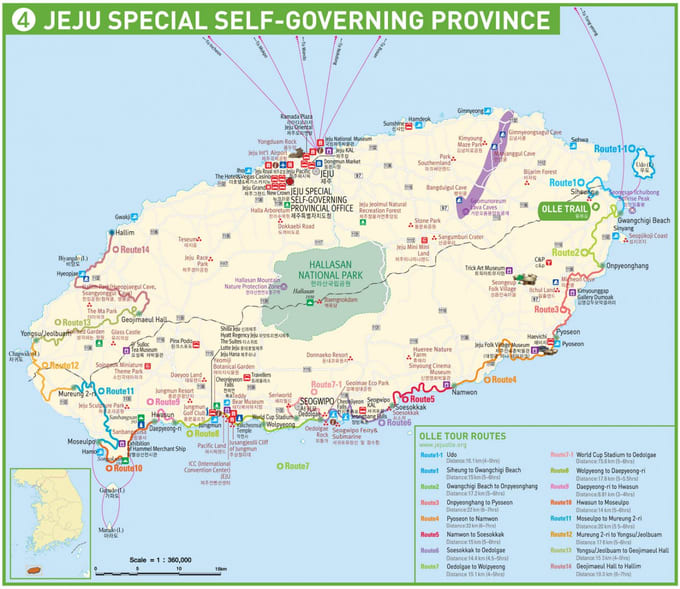 Bản đồ du lịch đảo Jeju cho bạn thoả thích tự do khám phá 5 ngày