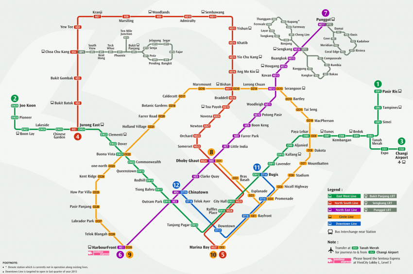 Bản đồ Singapore: Các điểm du lịch và bản đồ tàu điện ngầm